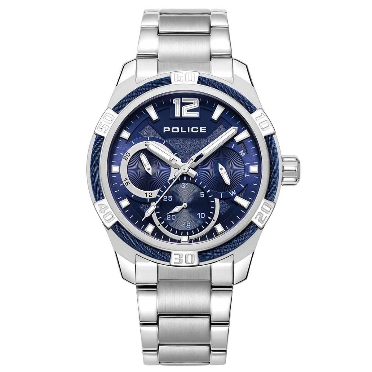 MONTRE POLICE HOMME M.FONCTION ACIER